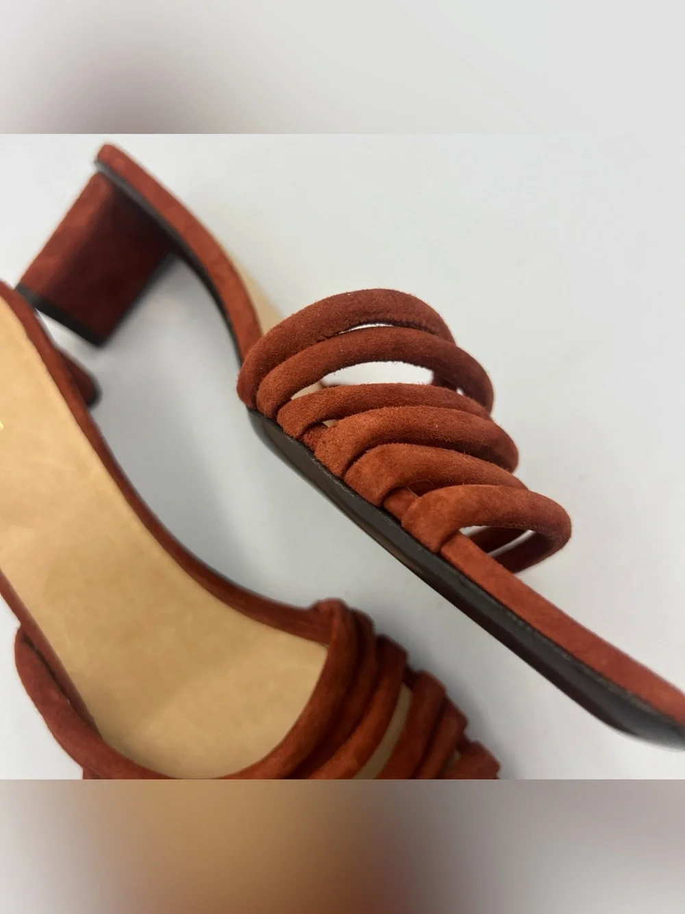 FRAME Le Tonga Suede Mules Sandal Strappy Rust Brown Slip On EU39.5 US9 $378 NEW
